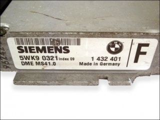 DME Control unit Siemens 5WK9-0321 BMW 1-432-401 1-740-493 1-429-661 MS41-0-F