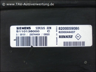 Motor-Steuergeraet Renault 8200059086 8200044437 Siemens S110138000C Sirius 32N