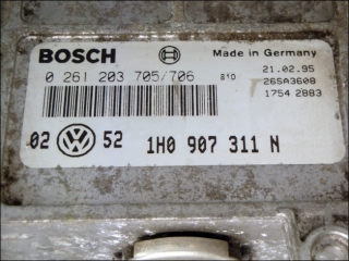 Motor-Steuergeraet VW 1H0907311N 1H0997311CX Bosch 0261203705/706