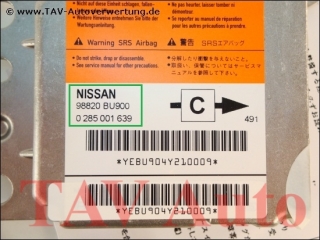 Neu! Airbag Steuergeraet Nissan 98820-BU900 98820-BU925 Bosch 0285001639
