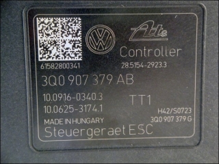 New ABS unit with control unit VW 3Q0-614-517-AB 3Q0-907-379-AB Ate 10022006724