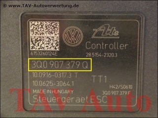 Neu! ABS Aggregat VW 3Q0-614-517-Q 3Q0-907-379-Q Ate 10.0220-0610.4 10.0916-0317.3 T 10.0625-3064.1