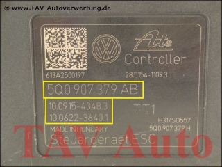 New! ABS Hydraulic unit VW 5Q0-614-517-AA 5Q0-907-379-AB Ate 10022003744 10091543483
