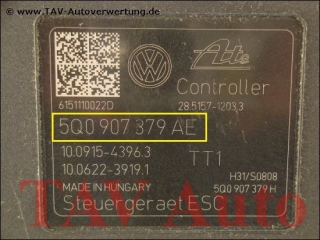 New! ABS Hydraulic unit VW 5Q0-614-517-AK 5Q0-907-379-AE Ate 10022005194 10091543963 10062239191