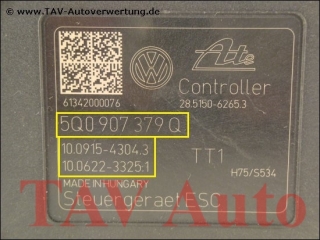 New! ABS Hydraulic unit VW 5Q0-614-517-P 5Q0-907-379-Q Ate 10022002384 10091543043