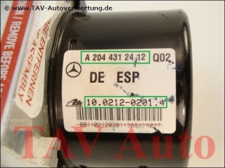 New! ABS/ESP Pump Hydraulic unit Mercedes-Benz A 204-431-24-12 Q02 Ate 10021202014