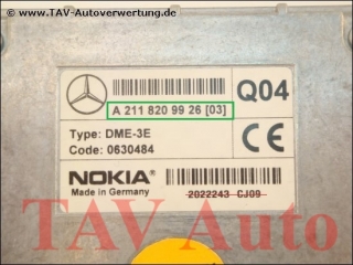 New! Control unit (Interface) Mercedes A 211-820-99-26 [03] Q04 DME-3E 0630484 Nokia