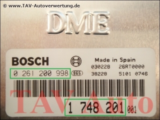 Neu! DME Steuergeraet Bosch 0261200998 BMW 1748201 001 26RT0000