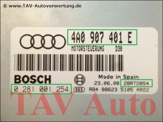 Neu! Diesel Motor-Steuergeraet Bosch 0281001254 Audi 4A0907401E (0-281-001-253)