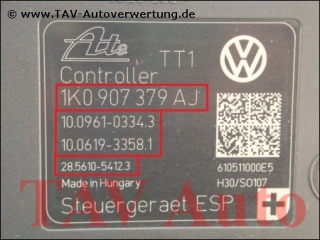 Neu! ESP Steuergeraet VW 1K0907379AJ Ate 10.0961-0334.3 10.0619-3358.1 28.5610-5412.3