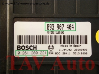 New! Engine control unit Bosch 0-261-200-221 Audi 893-907-404 (0261200220)