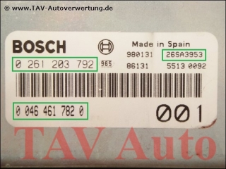 New! Engine control unit Bosch 0-261-203-792 Lancia 0-046-461-782-0 001 26SA3953