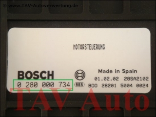 Neu! Motor-Steuergeraet Bosch 0280000734 443907403D Audi 80 100 VW Golf 2
