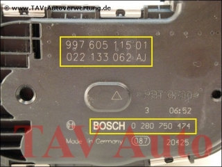 New! Throttle body Porsche 997-605-115-01 VW 022-133-062-AJ Bosch 0-280-750-474