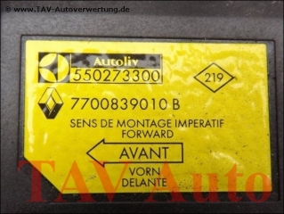 Pretensioner control unit 7700-839-010-B Autoliv 550-27-33-00 Renault Twingo