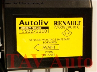 Steuergeraet Gurtstraffer 7700839010C Autoliv 550273300 Renault Twingo