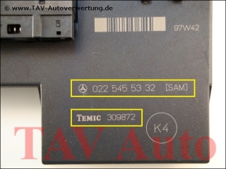 SAM Control unit Mercedes A 022-545-53-32 [SAM] Temic 309872 K4
