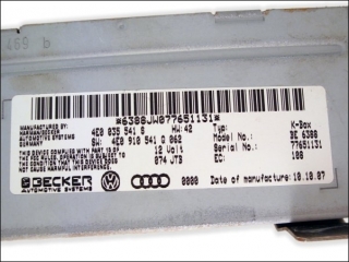Radio receiver control unit Audi 4E0-035-541-S 4E0-910-541-Q Becker K-Box BE 6388