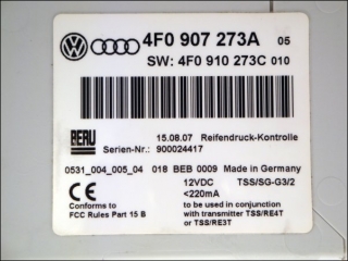 Tire pressure control unit Audi Q7 4F0-907-273-A 4F0-910-273-C 0531-004-005-04
