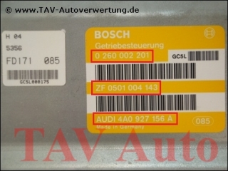 Transmission control unit Audi 4A0-927-156-A Bosch 0-260-002-201 ZF 0501-004-143