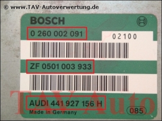 Getriebesteuerung Audi V8 441927156H Bosch 0260002091 ZF 0501003933