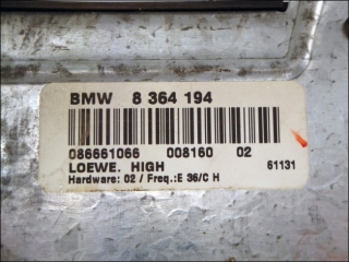 Amplifier Hifi BMW E36 Cabrio 8-364-194 Loewe 086661066 65-12-8-364-194